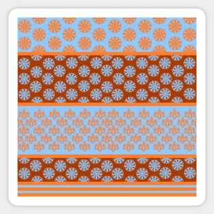 Japanese Geometric Classic Motif Patchwork Pattern Orange Sticker